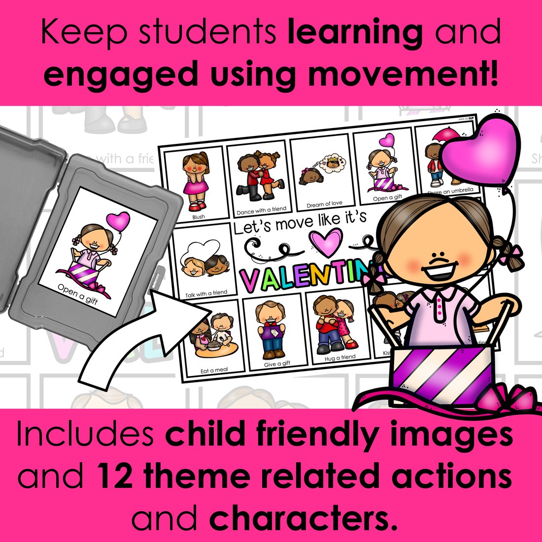 Valentine's Day movement cards for speech therapy – image 3