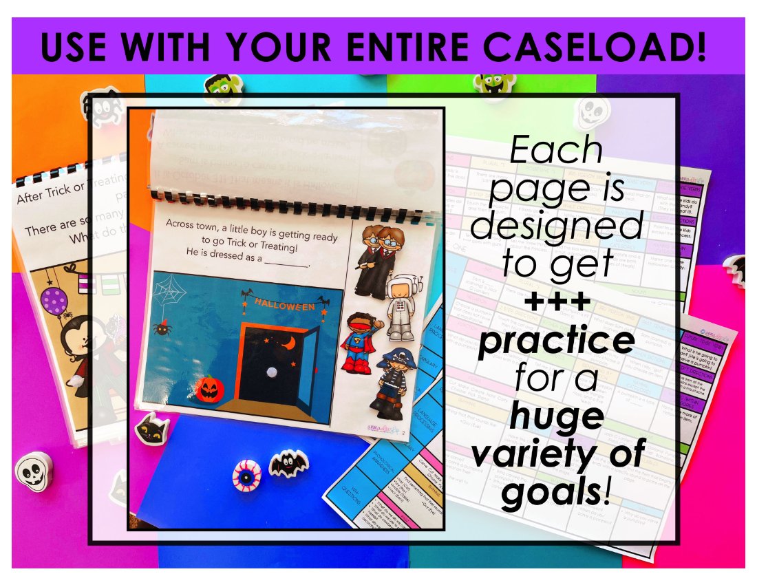 Halloween Interactive Book for speech therapy preview page 3