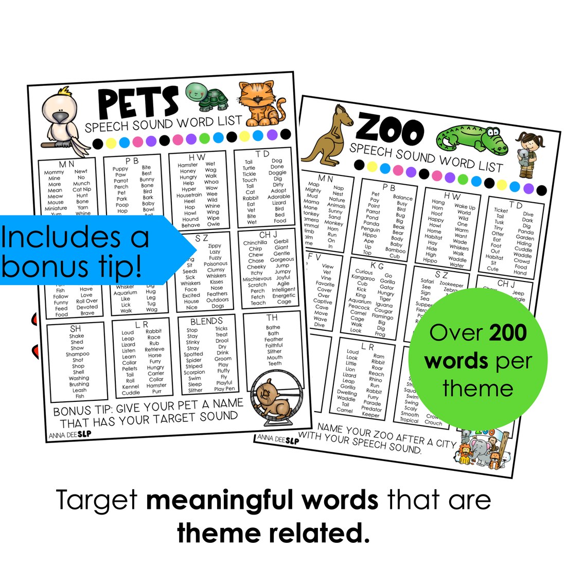 Themed Articulation Word Lists for speech therapy – image 3