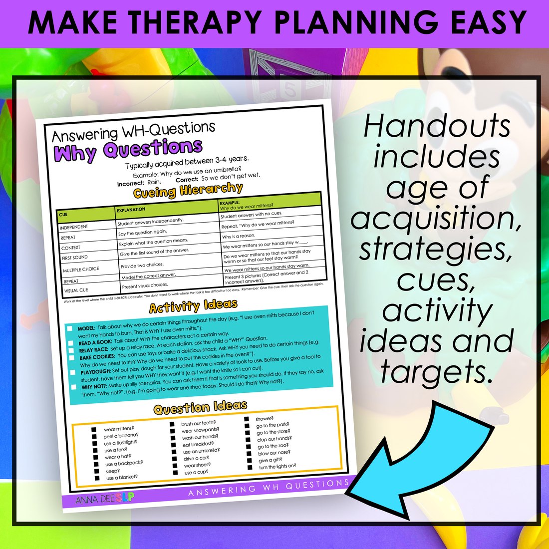 WH Questions Handouts for speech therapy – image 2