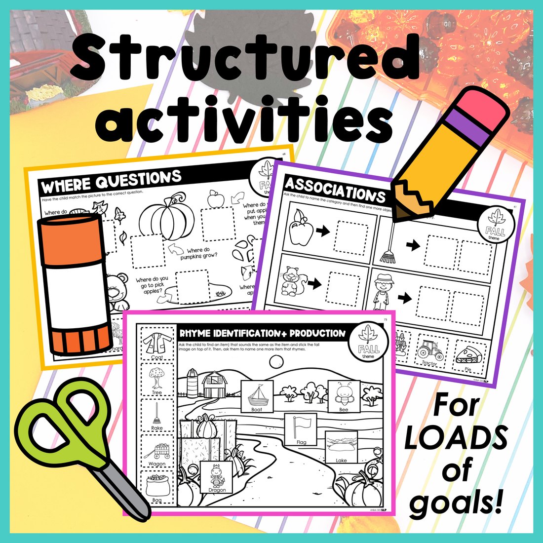 Fall Activities and Worksheets for speech therapy – image 2