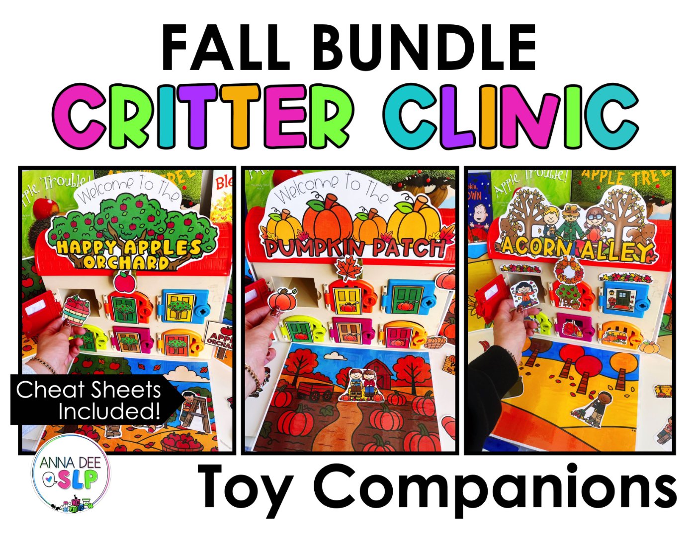 Critter Clinic Fall Bundle for speech therapy preview page 1
