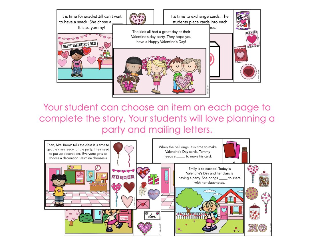 Valentine's Day Interactive Book for speech therapy preview page 2