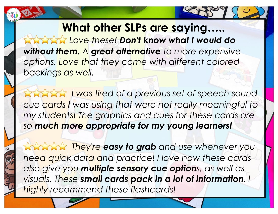 Articulation and Apraxia Sound Cue Cards for speech therapy preview page 8