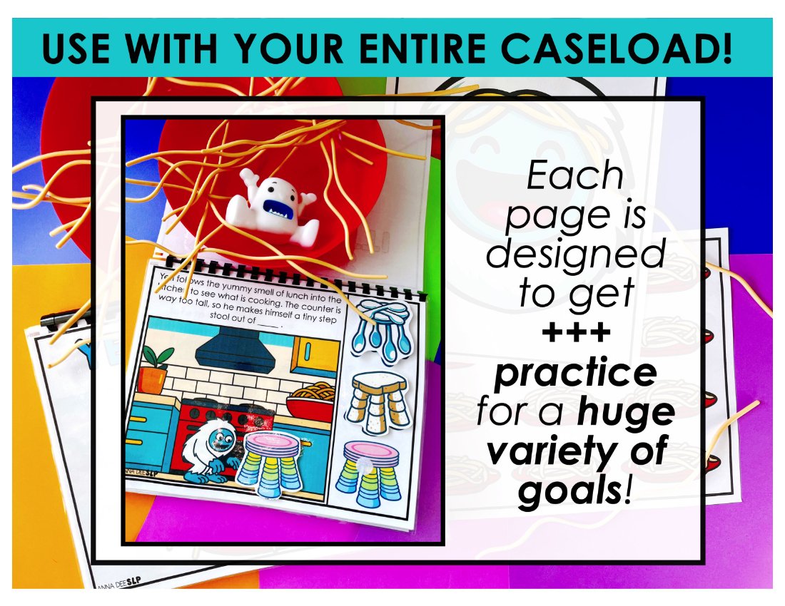 Yeti in my Spaghetti Interactive Story for speech therapy preview page 3