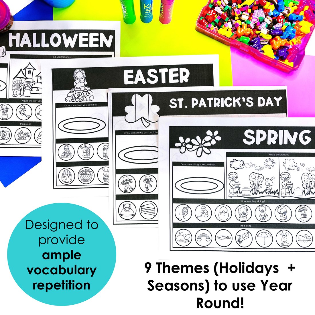 Seasonal Vocabulary Worksheets for speech therapy – image 4