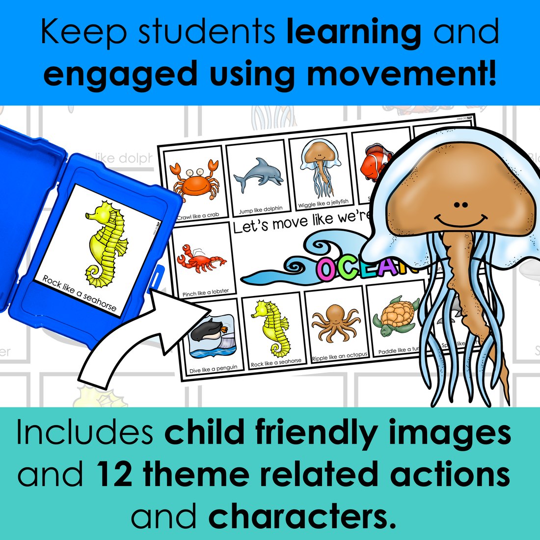 Ocean movement cards for speech therapy – image 3