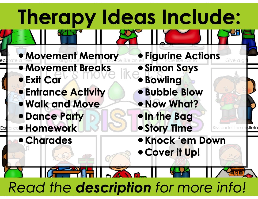 Christmas movement cards for speech therapy preview page 4
