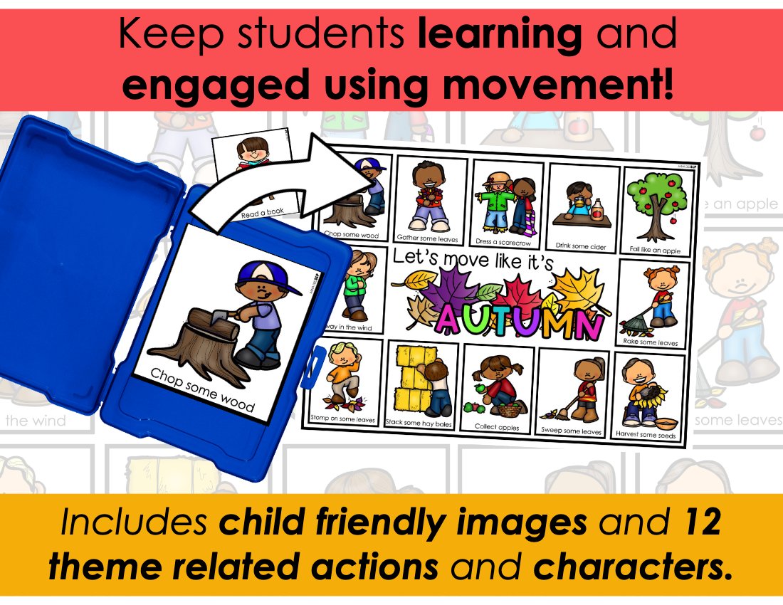 Fall movement cards for speech therapy preview page 3