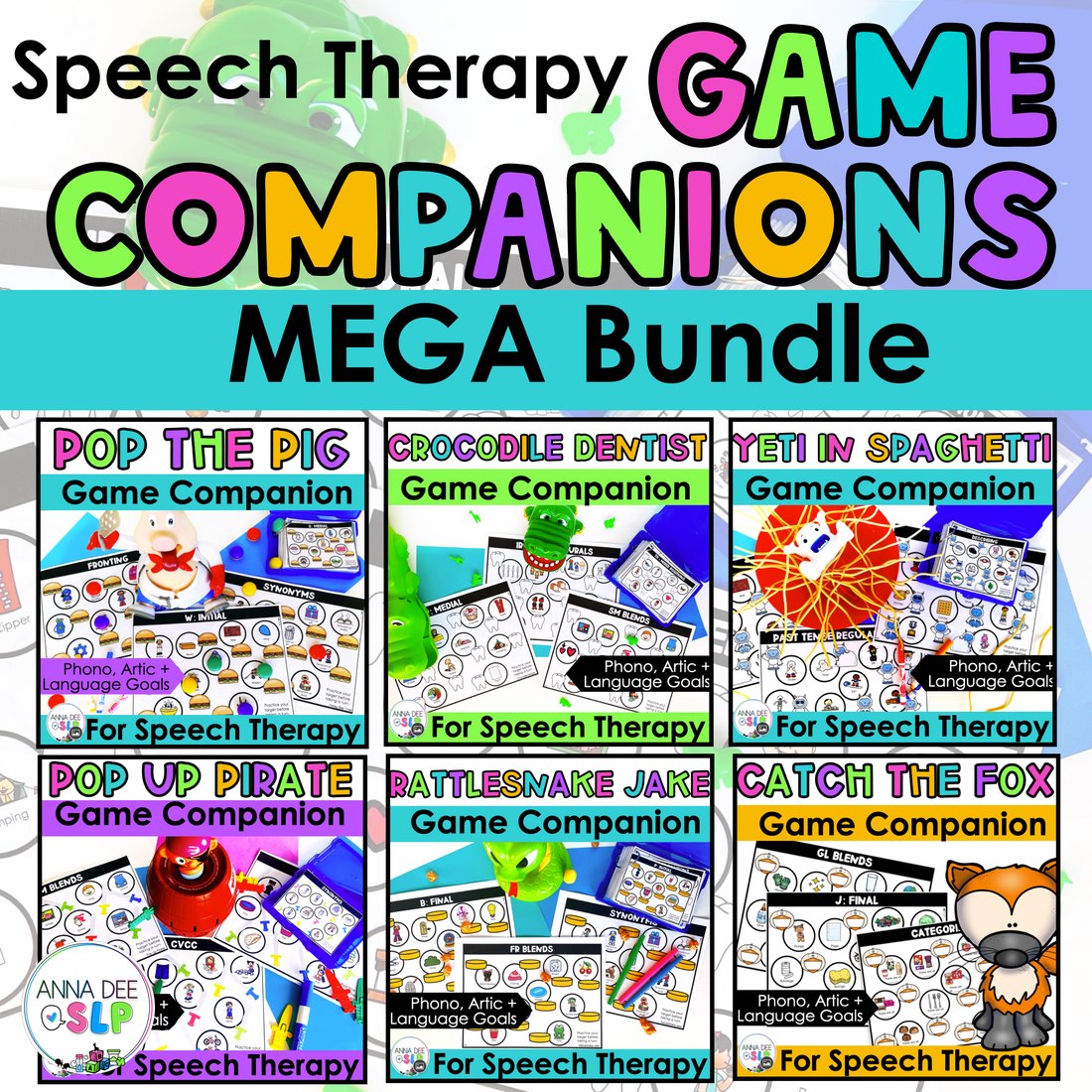 Game companions bundle for speech therapy