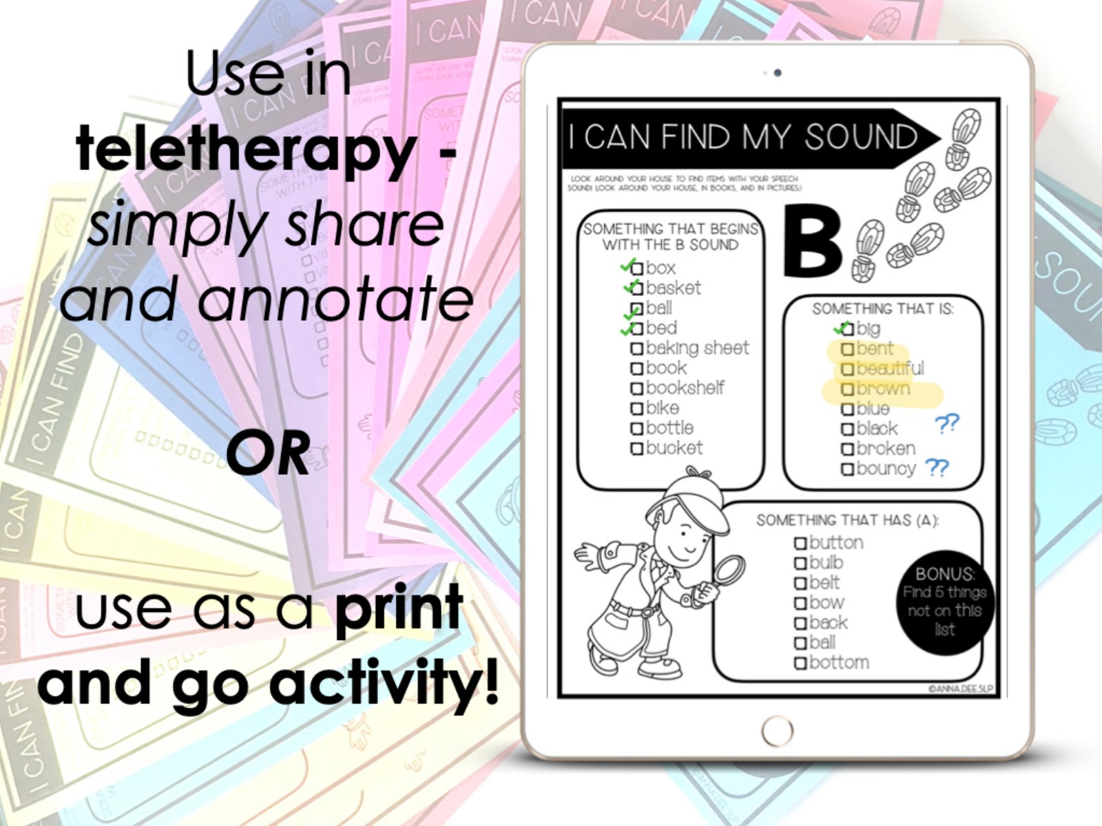 Articulation Scavenger Hunt for speech therapy preview page 4