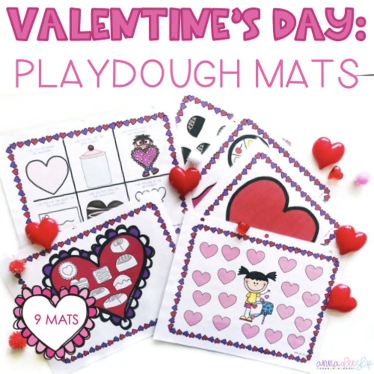 Valentine's Day Play Doh Mats for speech therapy