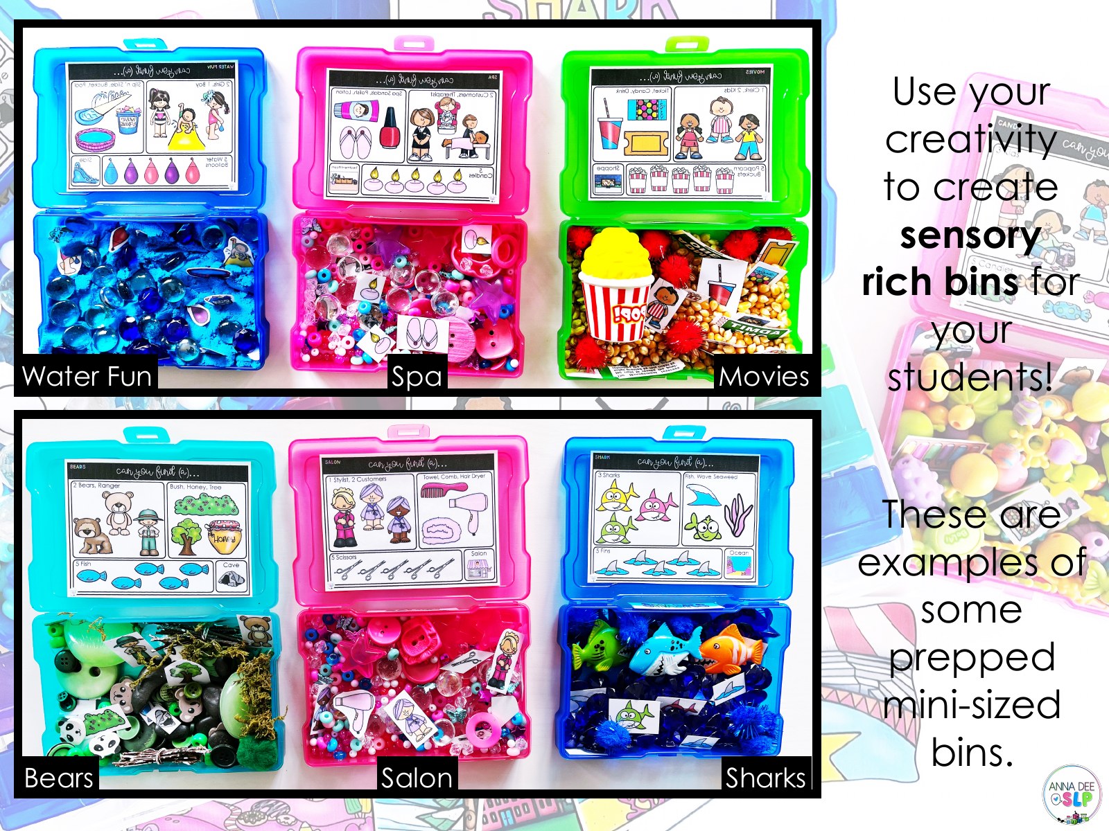 Themed Sensory Bins 2.0 for speech therapy preview page 7