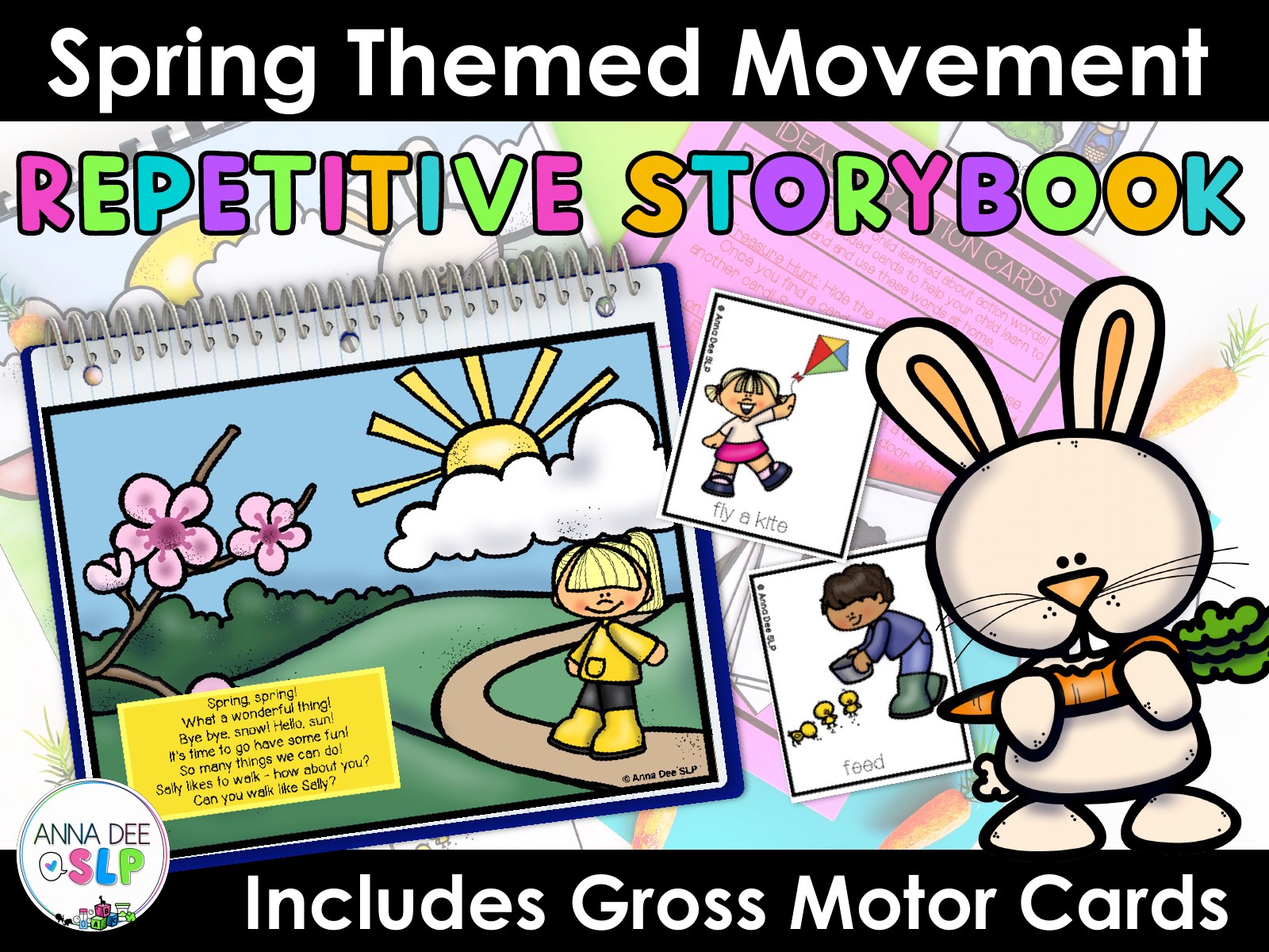 Spring Repetitive Gross Motor Story Book for speech therapy preview page 1