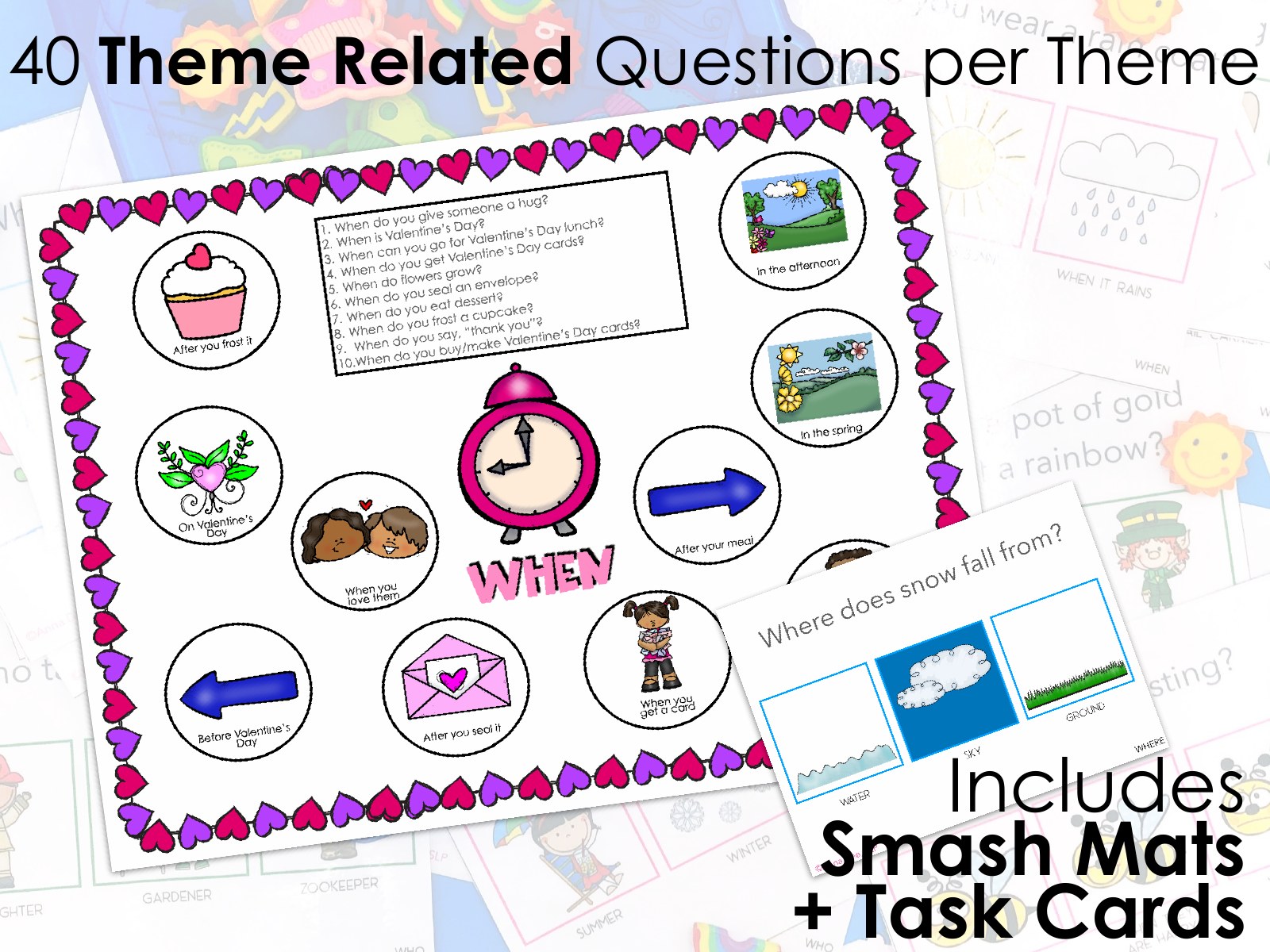 WH Questions and PlayDough Bundle for speech therapy preview page 2