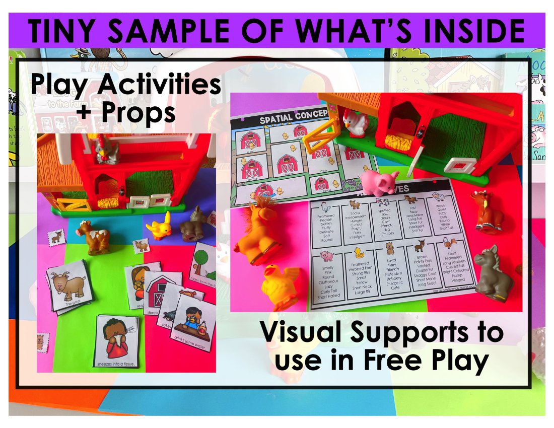 Farm Toy Companion and Activity Sheets for speech therapy preview page 7