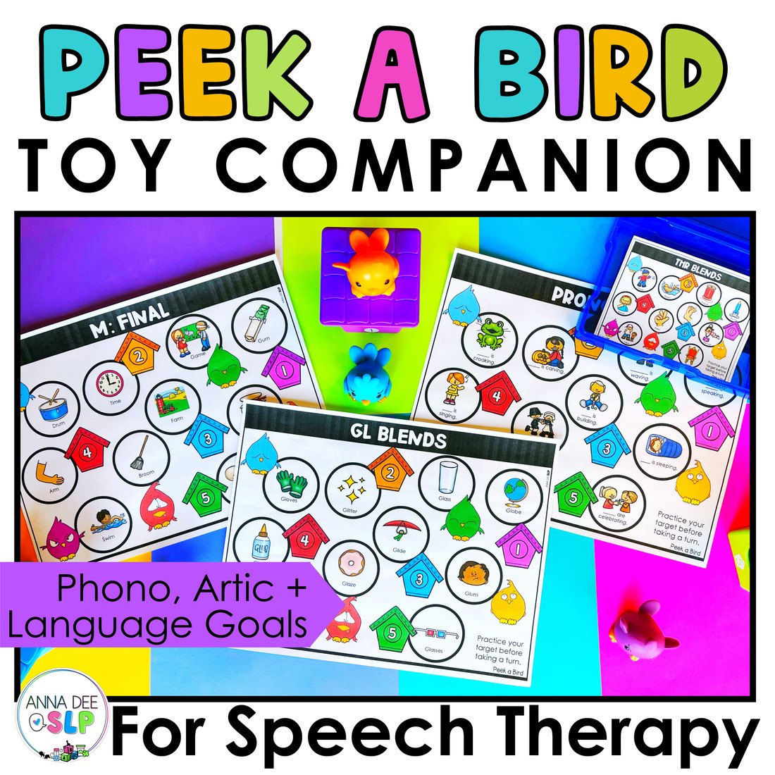 Peek a Bird Toy Companion for speech therapy