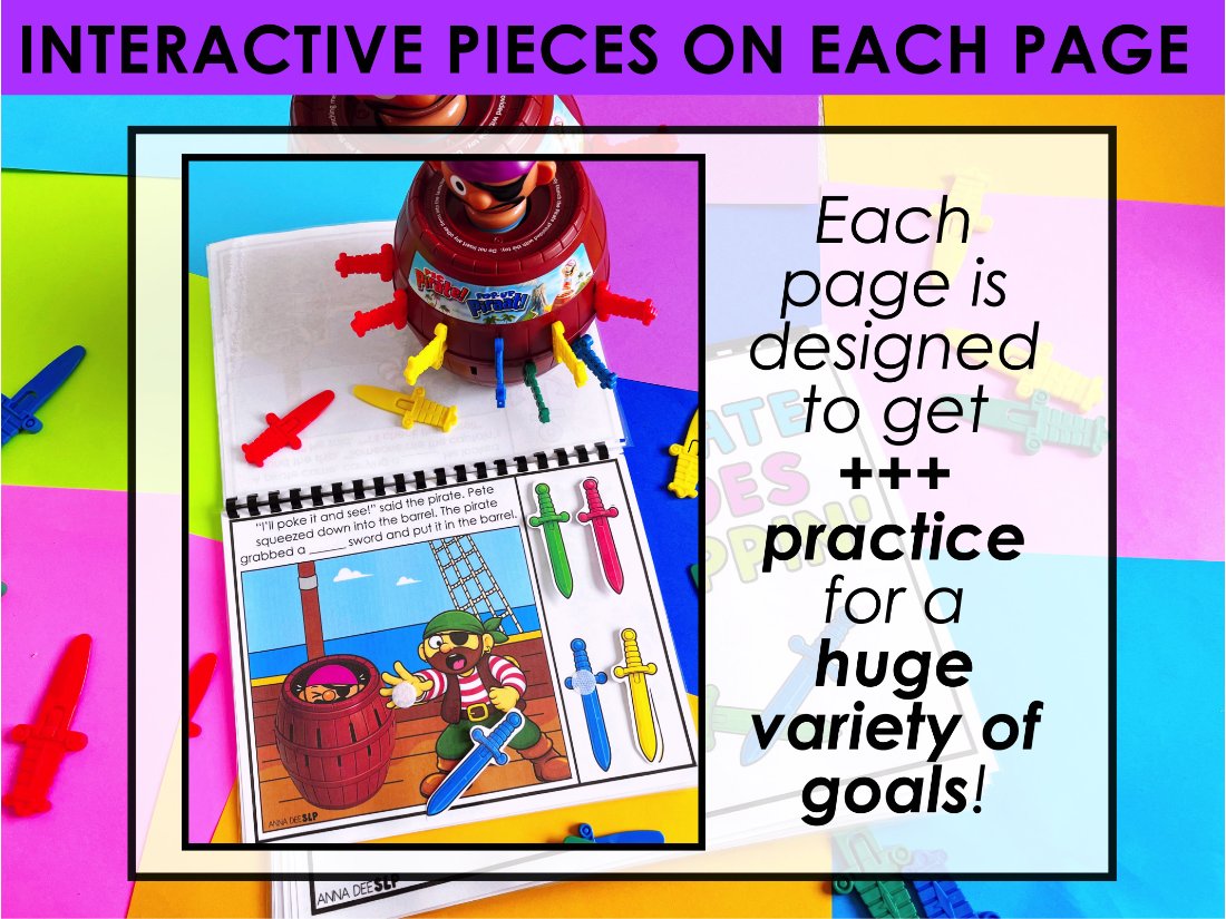 Pop Up Pirate Game Companion Bundle for speech therapy preview page 4