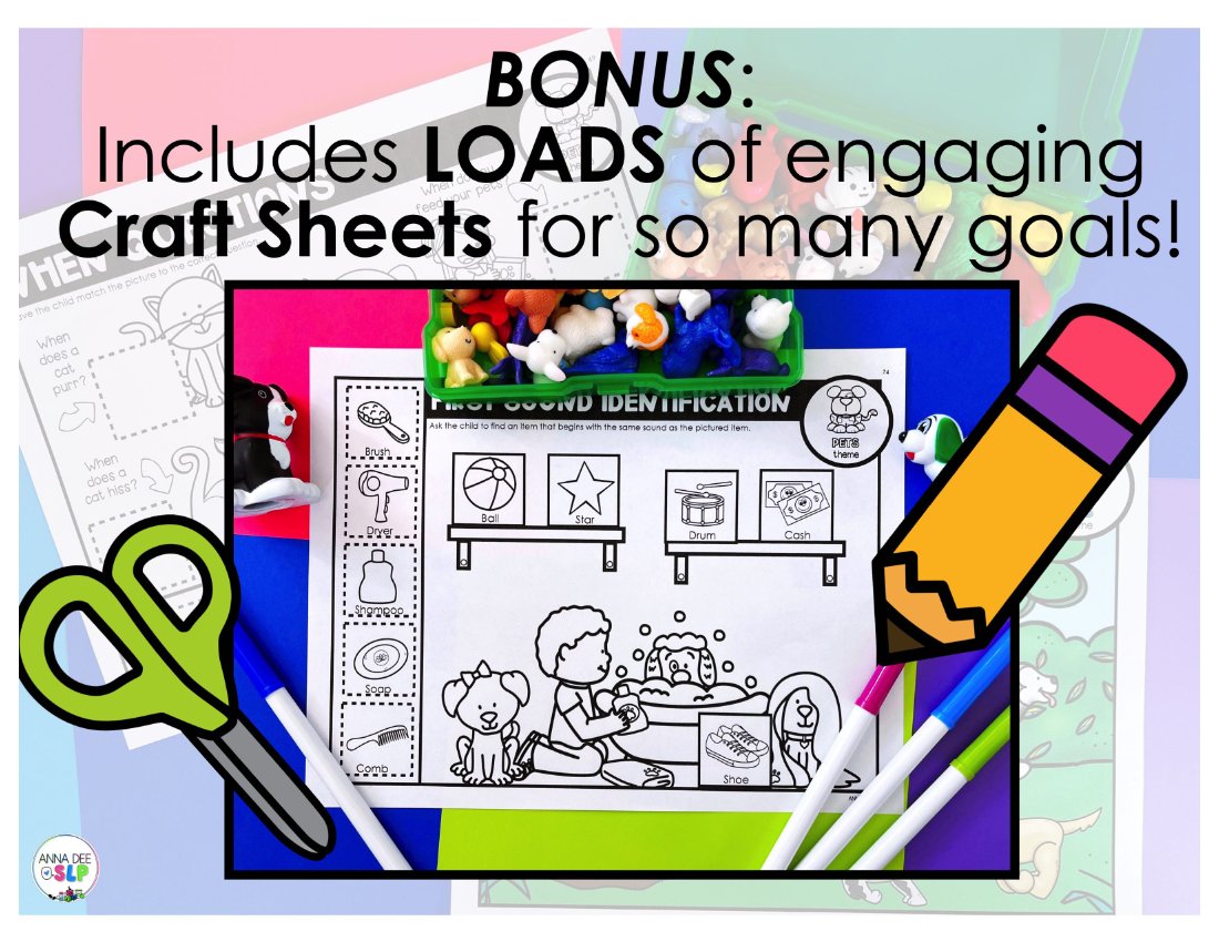 Pet Activities and Worksheets for speech therapy preview page 8
