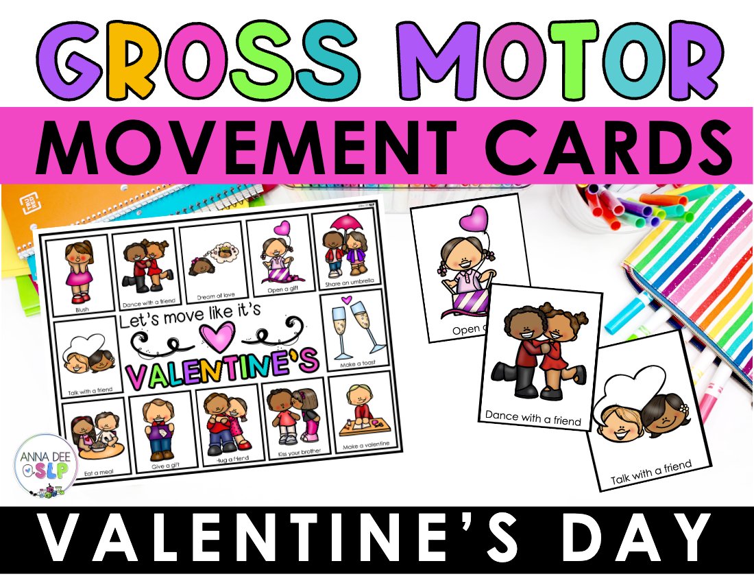 Valentine's Day movement cards for speech therapy preview page 1