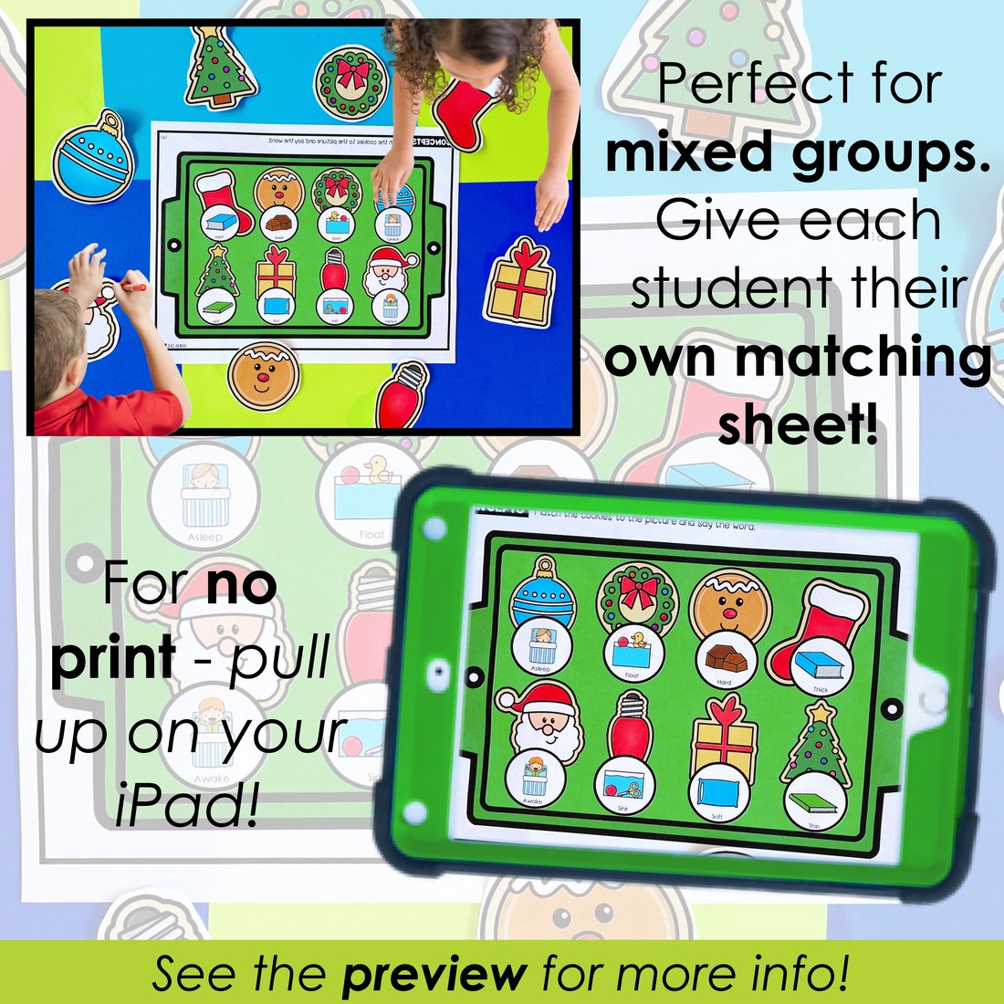 Christmas say and play activity for speech therapy – image 3