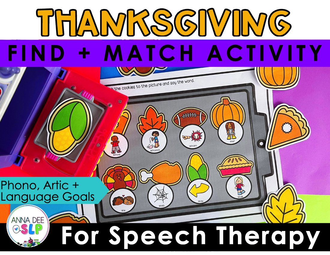 Thanksgiving say and play activity for speech therapy preview page 1