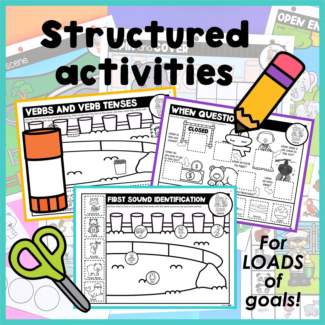 Zoo Activities and Worksheets for speech therapy – image 2