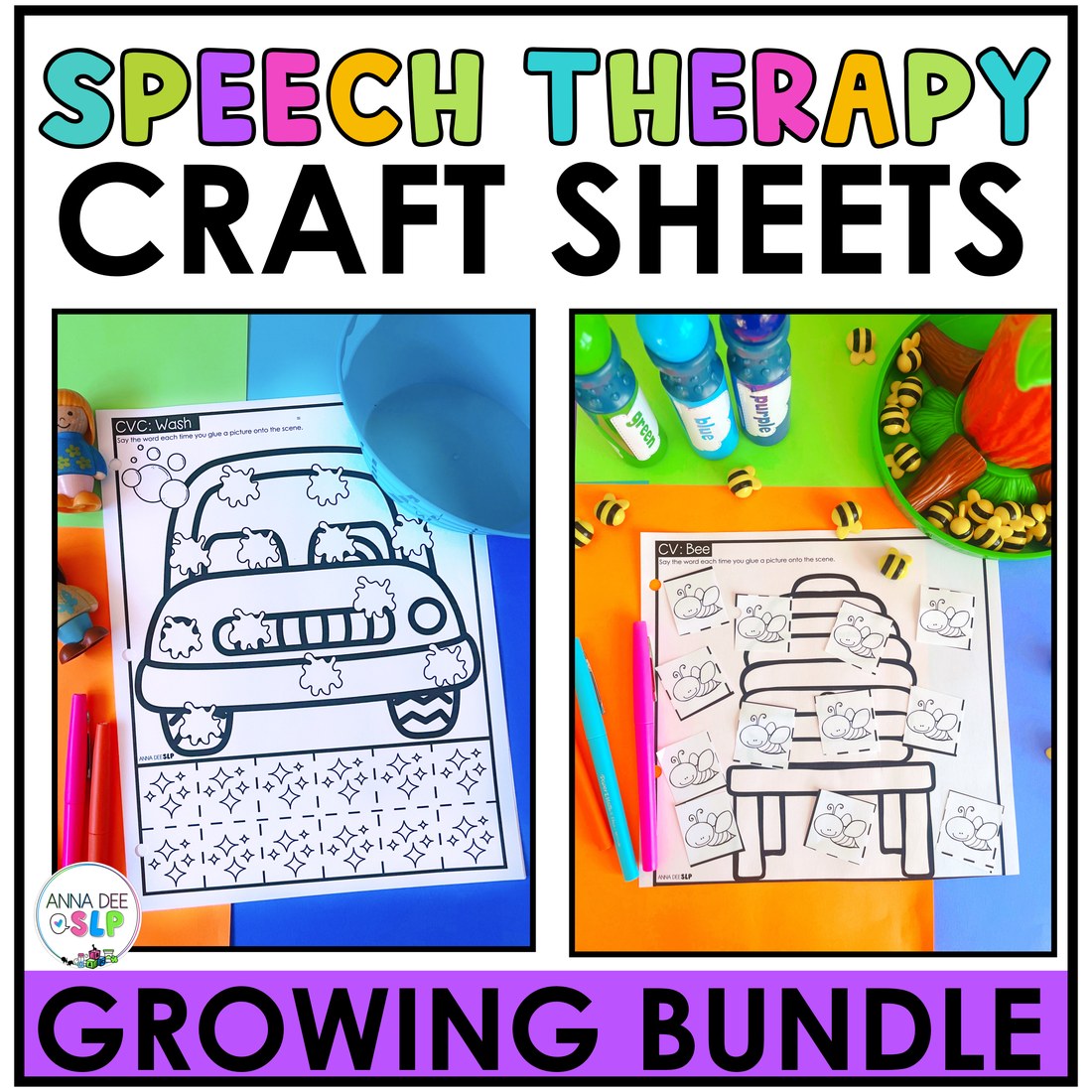 Craft Sheets Growing Bundle for speech therapy