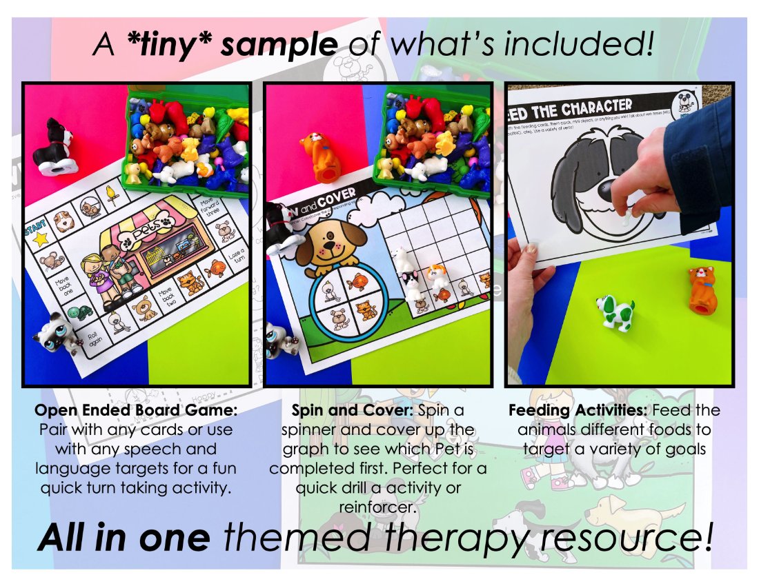 Pet Activities and Worksheets for speech therapy preview page 7