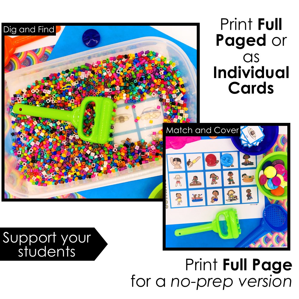 Summer Visual Supports for speech therapy preview page 1