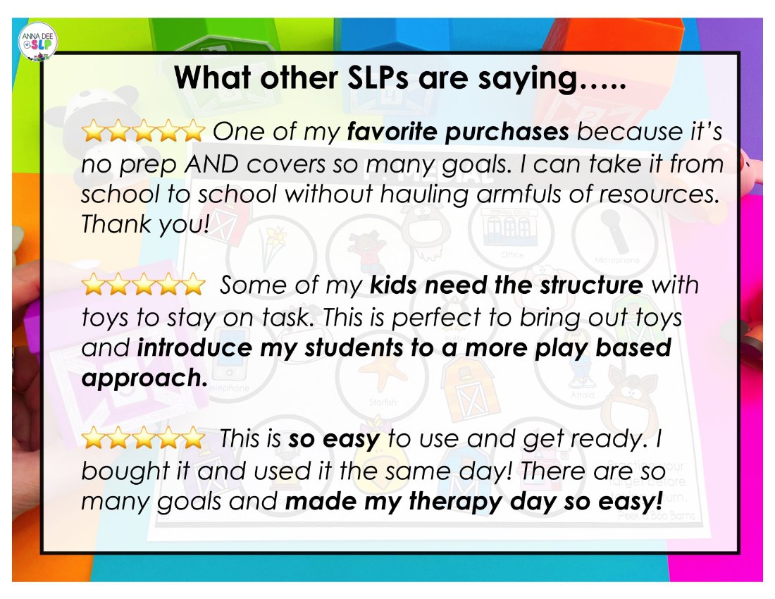 Peek a Boo Barns Toy Companion for speech therapy preview page 8