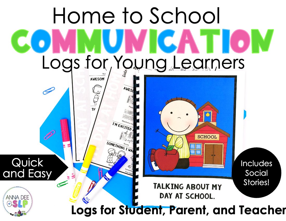 Back to School Communication Log and Social Story for speech therapy preview page 1
