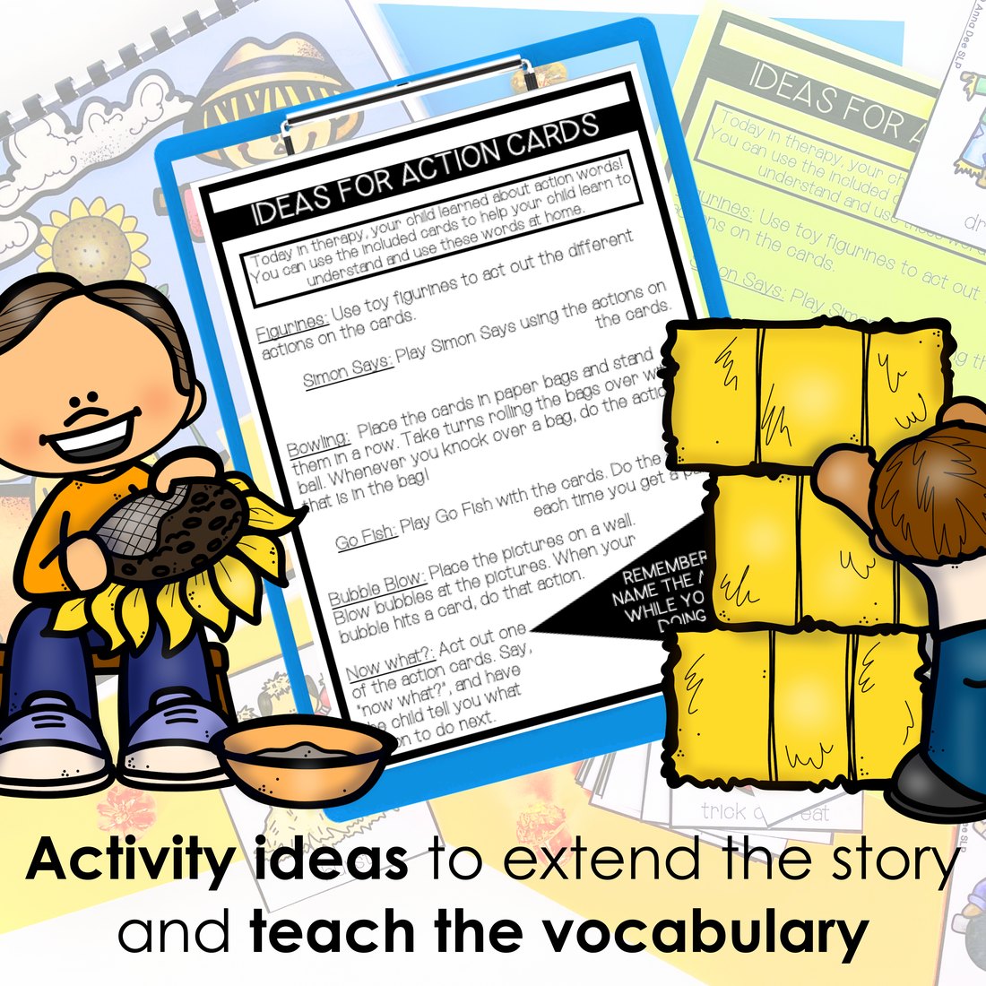 Fall Repetitive Gross Motor Story Book for speech therapy – image 4