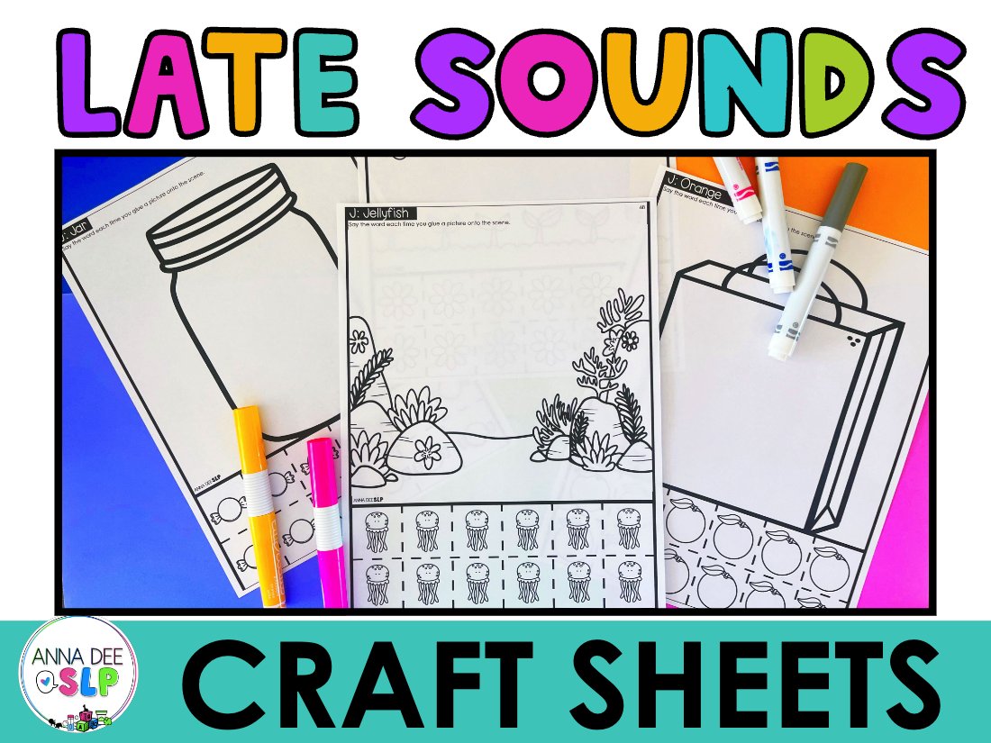 Late Sounds Craft Sheets for speech therapy preview page 1