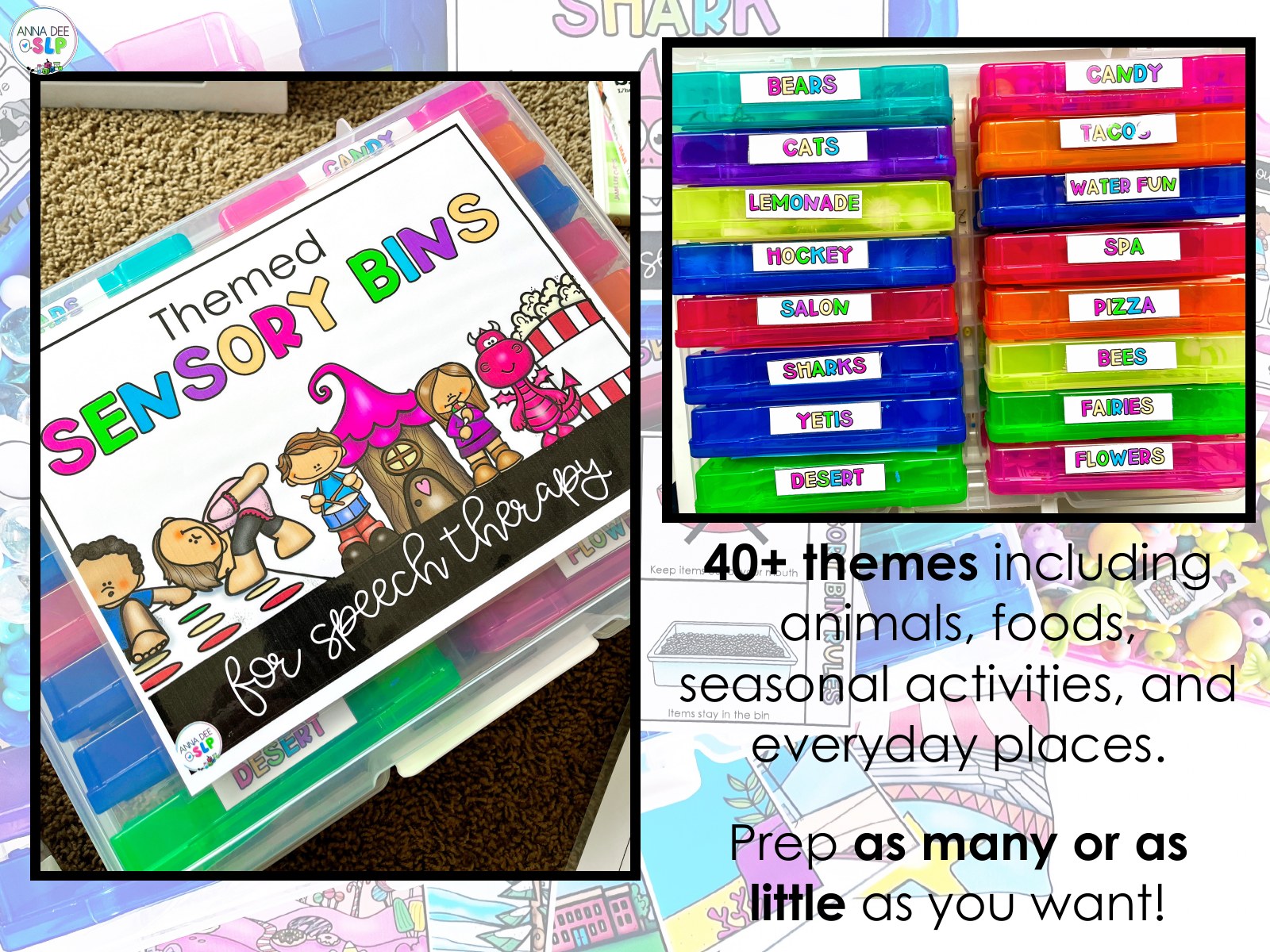 Themed Sensory Bins 2.0 for speech therapy preview page 2