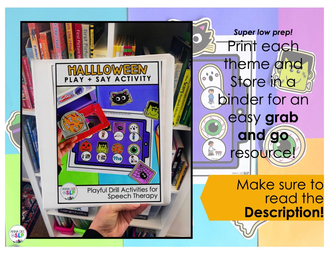 Halloween say and play activity for speech therapy preview page 8