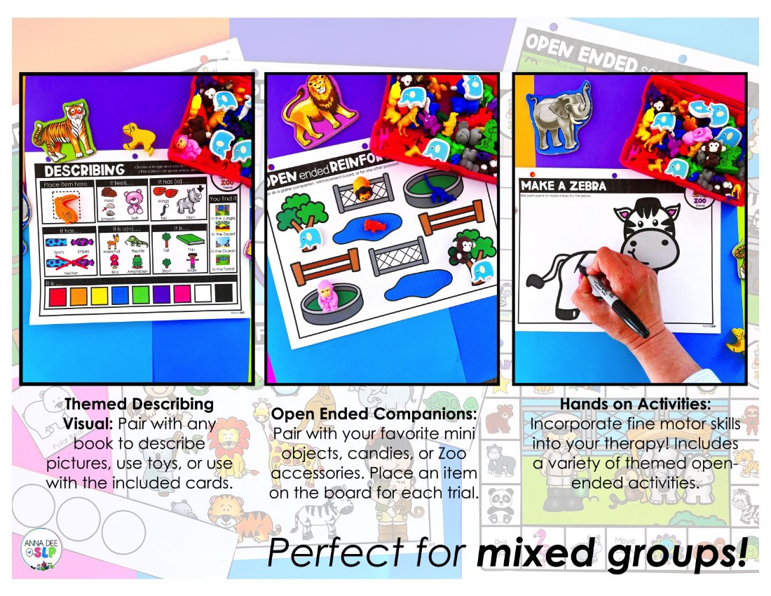 Zoo Activities and Worksheets for speech therapy preview page 5