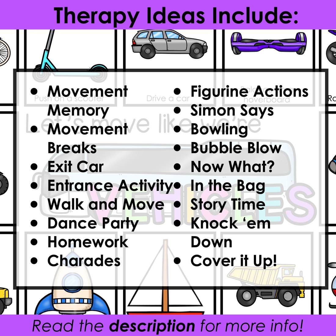 Vehicle movement cards for speech therapy – image 4