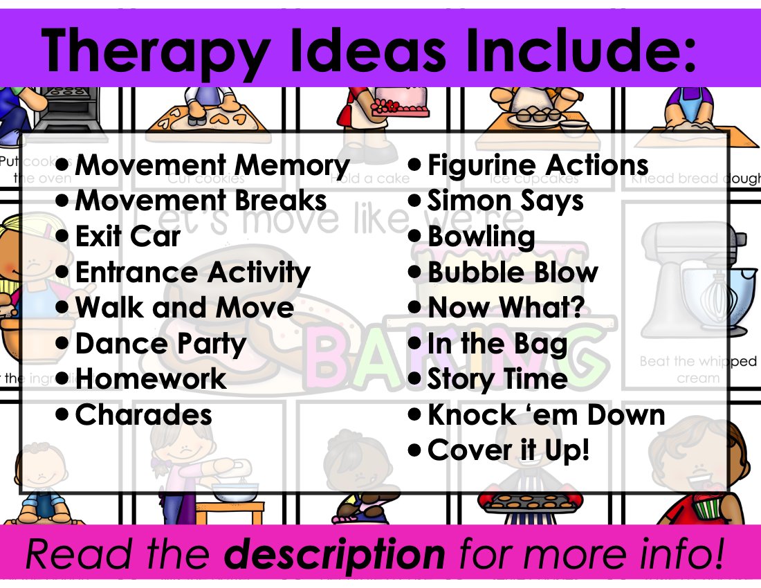 Baking movement cards for speech therapy preview page 4