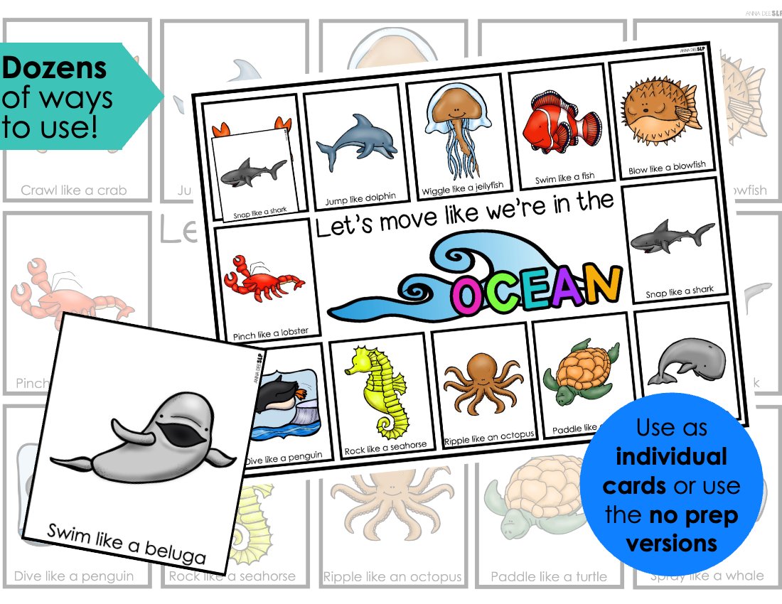 Ocean movement cards for speech therapy preview page 2