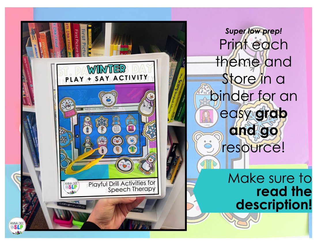 Winter say and play activity for speech therapy preview page 8
