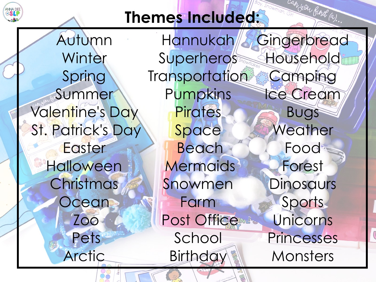 Themed Sensory Bins for speech therapy preview page 8