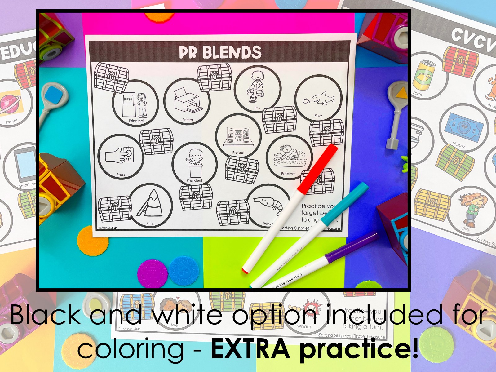 Sorting Surprise Pirate Treasure Toy Companion for speech therapy preview page 5