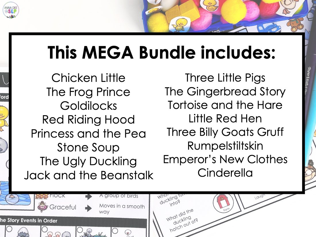 Fairy tale book companions bundle for speech therapy preview page 5