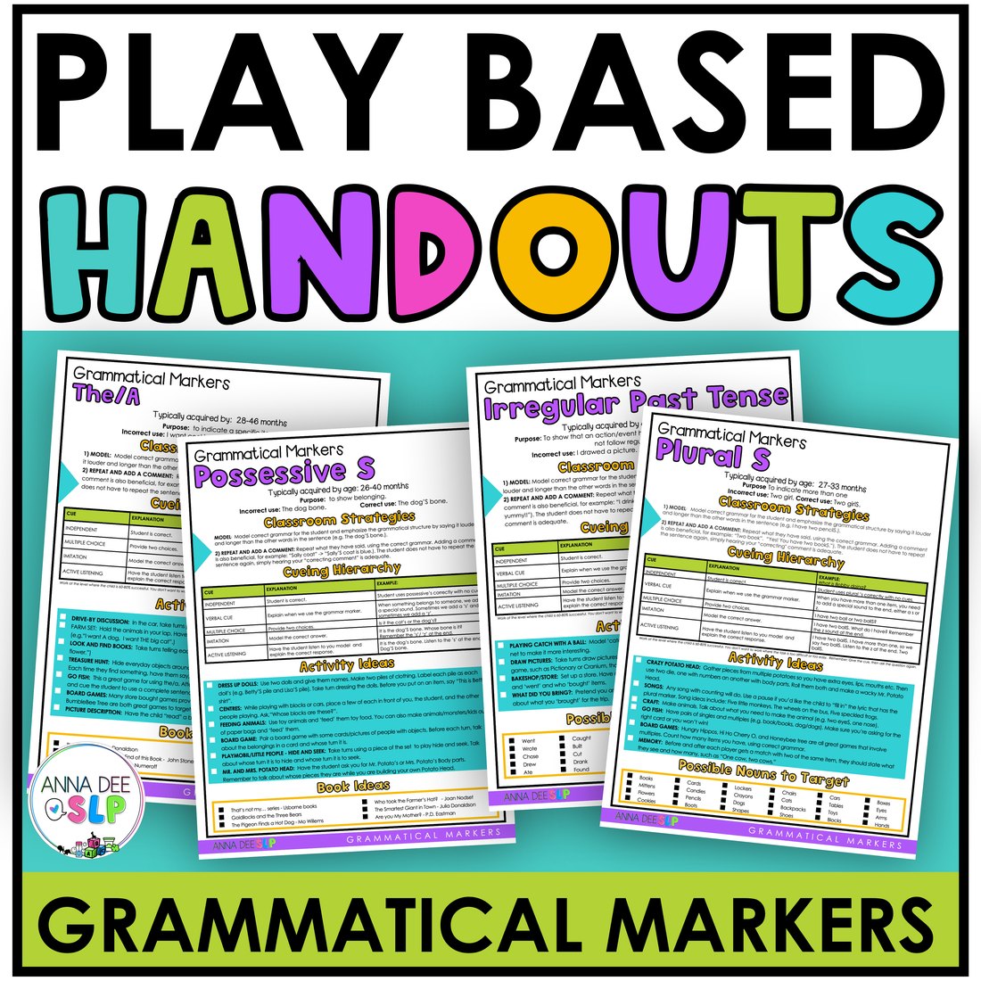 Grammar Handouts for speech therapy