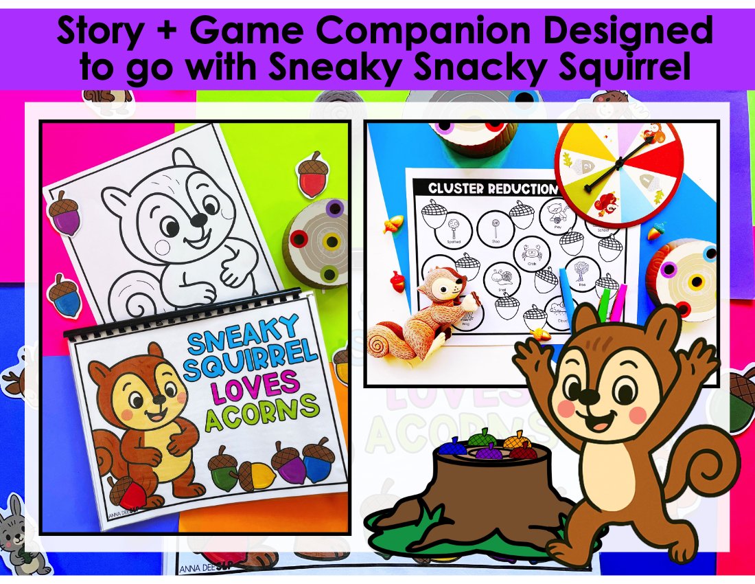 Sneaky Snacky Squirrel Story and Game Bundle for speech therapy preview page 2