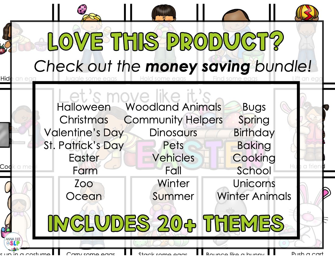 Easter movement cards for speech therapy preview page 5