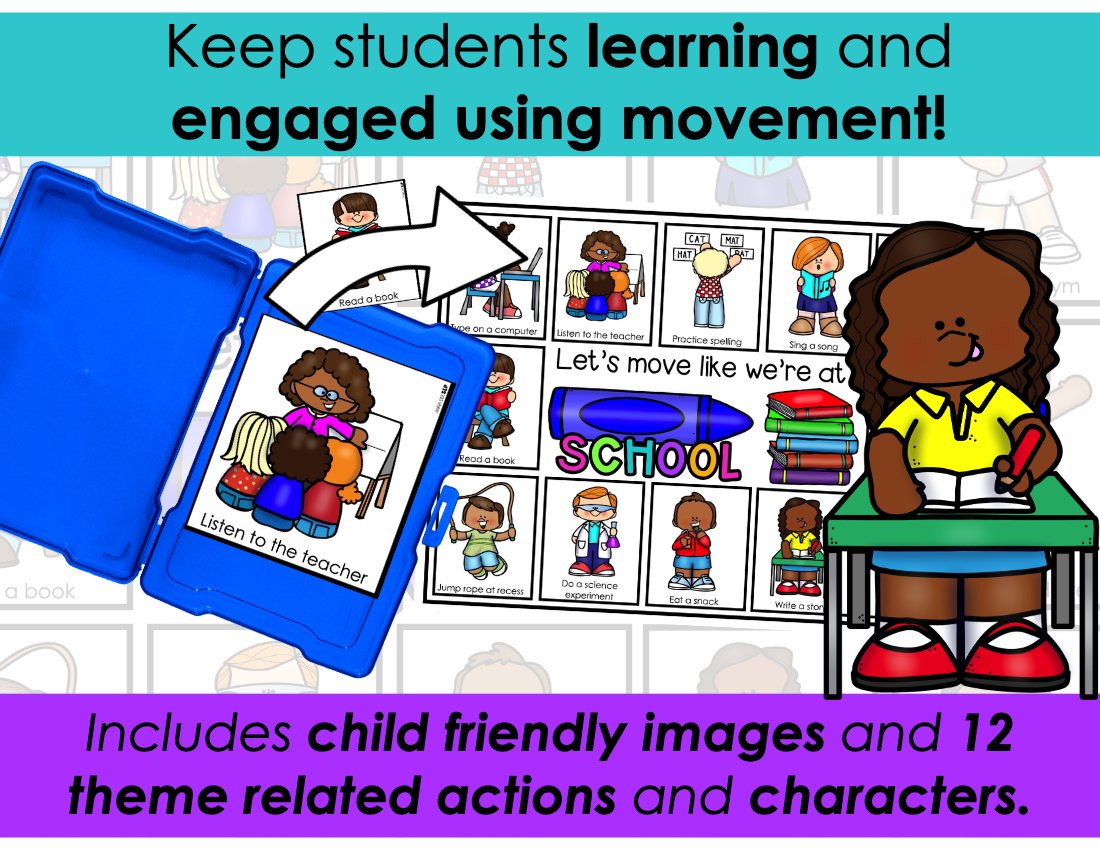 School movement cards for speech therapy preview page 3
