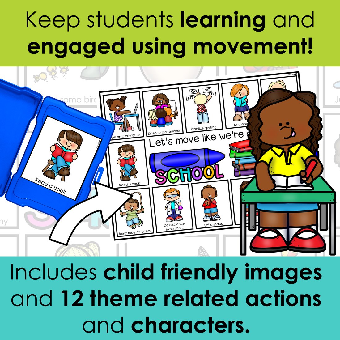 School movement cards for speech therapy – image 3