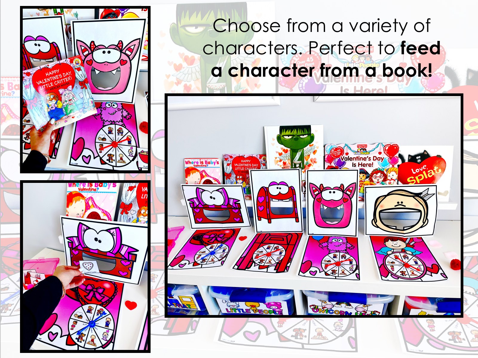 Valentine's Day Interactive Feeding Game for speech therapy preview page 3